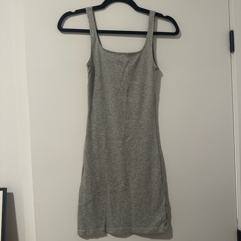 H&M mini ribbed grey bodycon dress